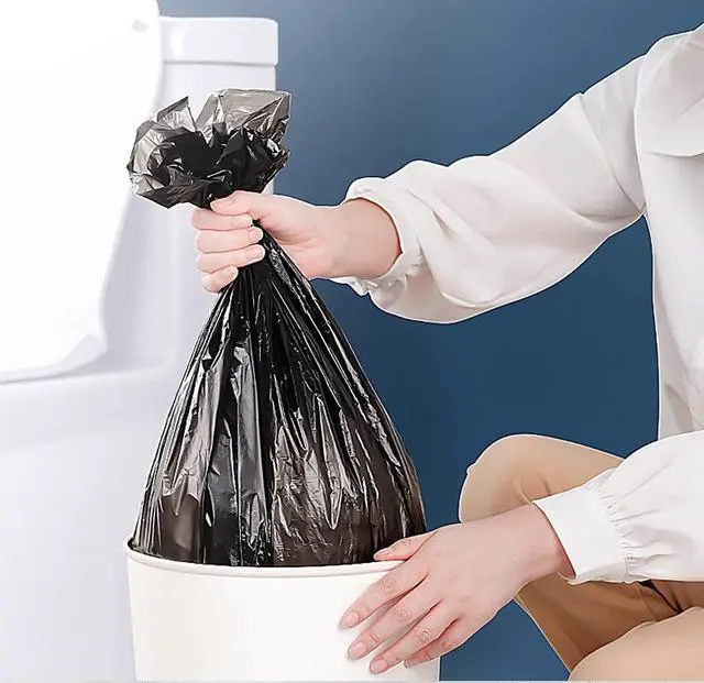 Alt view image 6 of 7 - 4 Gallon Bathroom Trash Bags,6 Rolls Small Trash Garbage Bags, Disposable Trash Bags for Office, Bathroom Wastebasket Waste Bin (120 Count, 4Gallon Black)