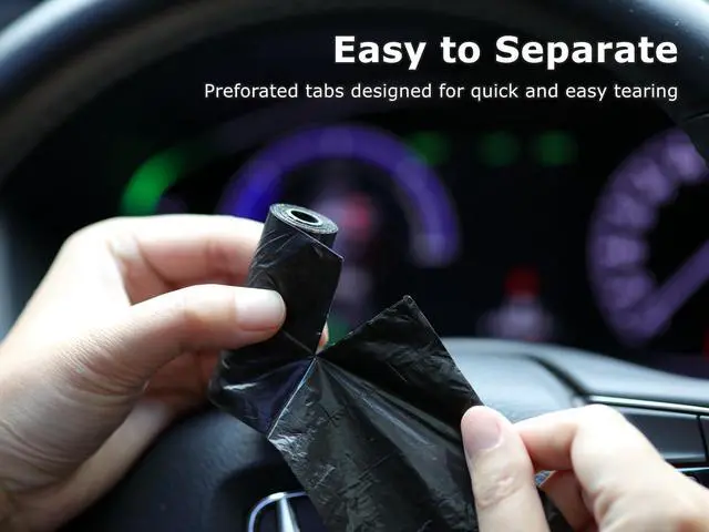 Alt view image 4 of 6 - 0.8 Gallons Disposable Trash Bags for Mini Car Trash Can, Portable Small Car Garbage Bags, Cars Accessories, Mini Trash Bags, Plastic Trash Bag for Cars/Home/Office (6 Rolls/90 Counts) Black