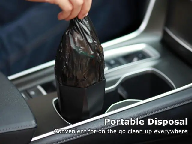 Alt view image 5 of 6 - 0.8 Gallons Disposable Trash Bags for Mini Car Trash Can, Portable Small Car Garbage Bags, Cars Accessories, Mini Trash Bags, Plastic Trash Bag for Cars/Home/Office (6 Rolls/90 Counts) Black