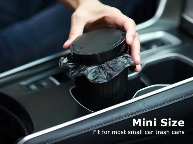 Alt view image 6 of 6 - 0.8 Gallons Disposable Trash Bags for Mini Car Trash Can, Portable Small Car Garbage Bags, Cars Accessories, Mini Trash Bags, Plastic Trash Bag for Cars/Home/Office (6 Rolls/90 Counts) Black
