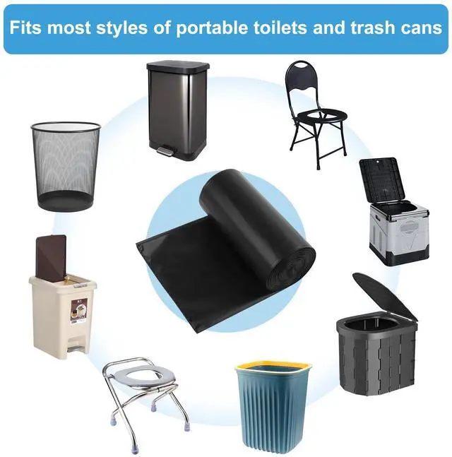 Alt view image 5 of 6 - 40 Portable Camping Toilet Bags, Biodegradable Compostable Thickened for 5 Gallon Bucket Toilet