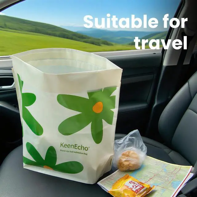 Alt view image 3 of 7 - Disposable Car Garbage Bin Bags, Vomit Trash Bags made with Recycled HDPE for Boat, Plane, Travel, Camping, Bedroom, Study Room, Office and Car, 20 pcs