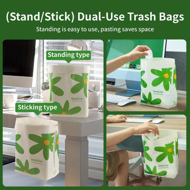 Alt view image 4 of 7 - Disposable Car Garbage Bin Bags, Vomit Trash Bags made with Recycled HDPE for Boat, Plane, Travel, Camping, Bedroom, Study Room, Office and Car, 20 pcs