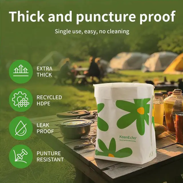 Alt view image 6 of 7 - Disposable Car Garbage Bin Bags, Vomit Trash Bags made with Recycled HDPE for Boat, Plane, Travel, Camping, Bedroom, Study Room, Office and Car, 20 pcs