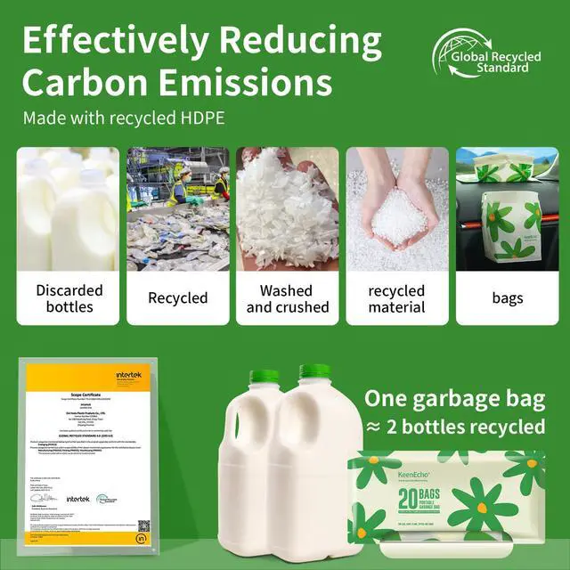 Alt view image 7 of 7 - Disposable Car Garbage Bin Bags, Vomit Trash Bags made with Recycled HDPE for Boat, Plane, Travel, Camping, Bedroom, Study Room, Office and Car, 20 pcs