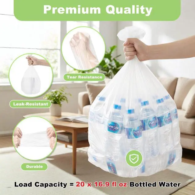 Alt view image 4 of 7 - Small Trash Bags 4 Gallon, 17.7 x 19.6" Clear Unscented Bathroom Trash Bags, Small Garbage Bags for Bathroom, Bedroom, Office, Kitchen, Plastic Trash Can Liners, 100 Count