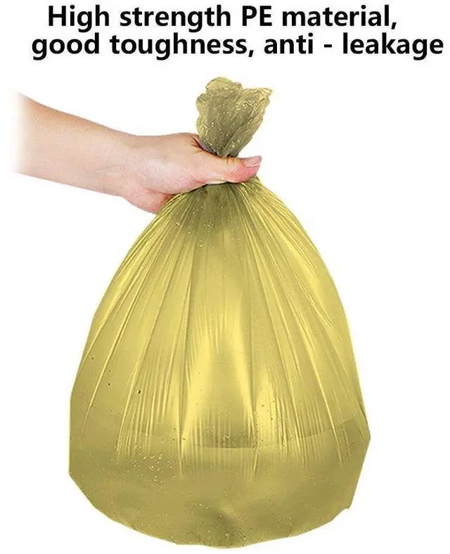 Alt view image 4 of 5 - 5 Rolls Small Trash Garbage Bags,4 Gallon Strong Thin Material Disposable Kitchen Garbage Bags,Durable Plastic Trash Bags for Office Home Bedroom Garden Waste Bin, 100 Counts (Golden)