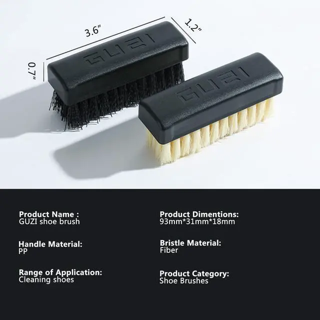Alt view image 2 of 7 - GUZI 2Pcs Professional Cleaning Shoe Brush Plastic Soft Brush Hard Brush Household Cleaning Set Shoe Care Leather Care Shoe Brushes for Cleaning