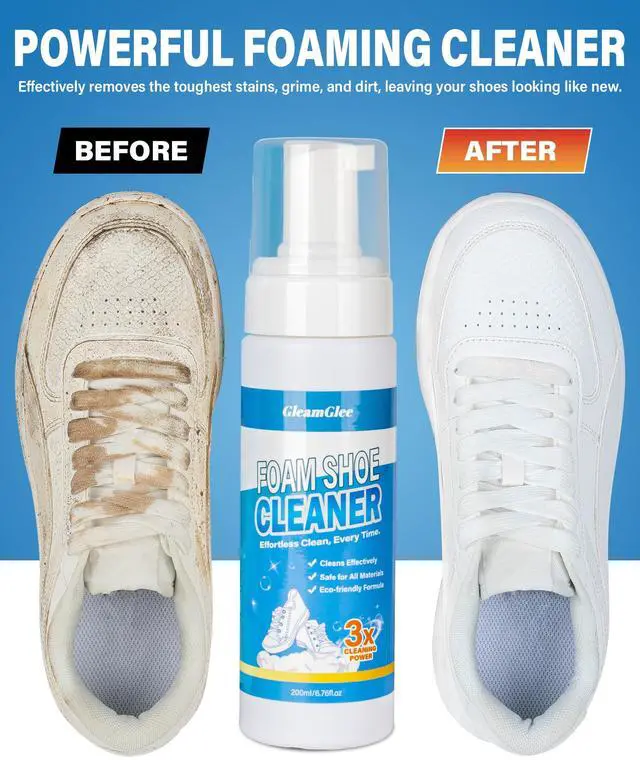 Alt view image 2 of 6 - Shoe Cleaner 6.76 oz Deep-Cleaning Sneaker Cleaner Kit for White Shoes, Lifts Dirt & Stains Fast, with Brush & Towel