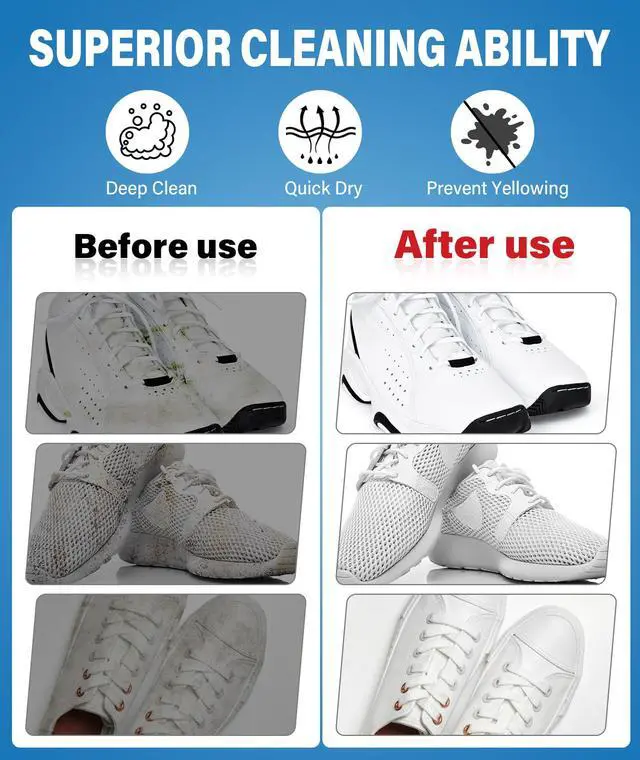 Alt view image 3 of 6 - Shoe Cleaner 6.76 oz Deep-Cleaning Sneaker Cleaner Kit for White Shoes, Lifts Dirt & Stains Fast, with Brush & Towel