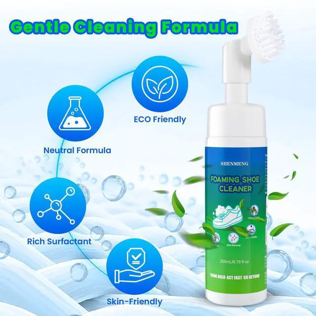 Alt view image 5 of 7 - Shoe Cleaner Kit, 2-in-1 Foam Water-free Sneaker Cleaner with Brush, 6.76 oz White Shoe Cleaner Kit for Tennis Shoes, Running, Golf, Suede, PU, Nubuck, Leather, Canvas, Rubber, Sole