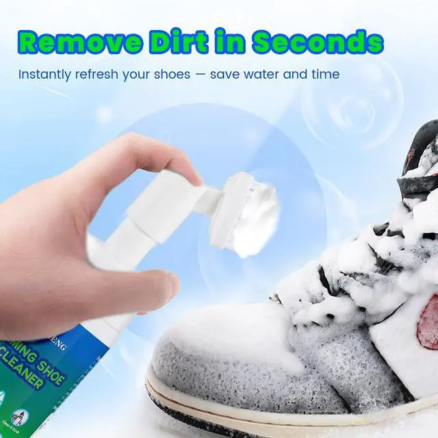Alt view image 3 of 7 - Shoe Cleaner Kit, 2-in-1 Foam Water-free Sneaker Cleaner with Brush, 6.76 oz White Shoe Cleaner Kit for Tennis Shoes, Running, Golf, Suede, PU, Nubuck, Leather, Canvas, Rubber, Sole