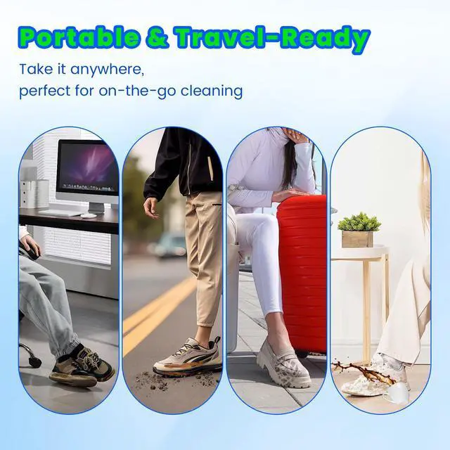Alt view image 7 of 7 - Shoe Cleaner Kit, 2-in-1 Foam Water-free Sneaker Cleaner with Brush, 6.76 oz White Shoe Cleaner Kit for Tennis Shoes, Running, Golf, Suede, PU, Nubuck, Leather, Canvas, Rubber, Sole