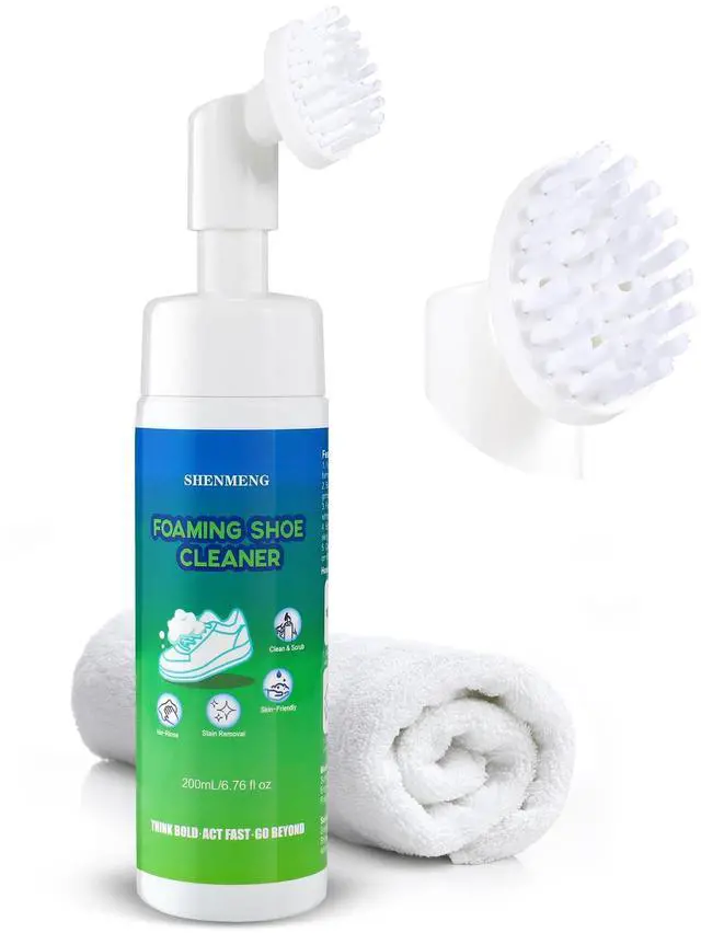 Main image of Shoe Cleaner Kit, 2-in-1 Foam Water-free Sneaker Cleaner with Brush, 6.76 oz White Shoe Cleaner Kit for Tennis Shoes, Running, Golf, Suede, PU, Nubuck, Leather, Canvas, Rubber, Sole
