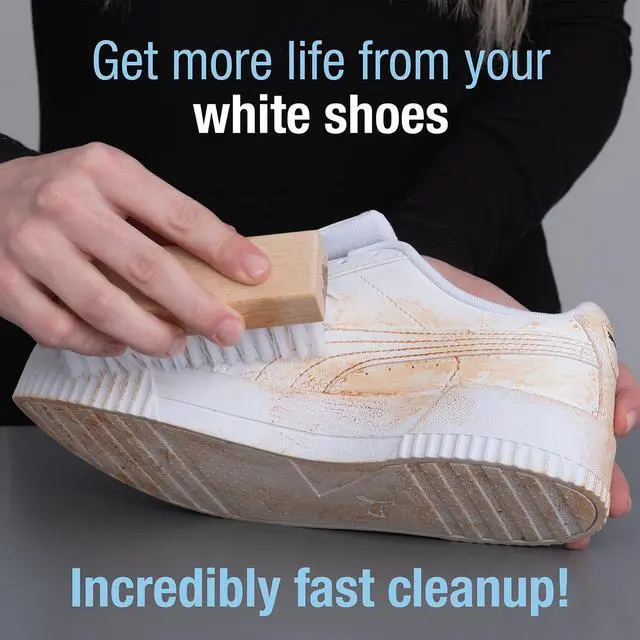 Alt view image 6 of 7 - Shoe Cleaning Kit - Footwear Cleaner for Sneakers, Boots, Cleats, and Many Other Shoe Types - (4 Ounce Bottle and Brush). Packaging May Vary Between Green and Blue.