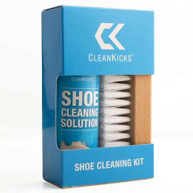 Main image of Shoe Cleaning Kit - Footwear Cleaner for Sneakers, Boots, Cleats, and Many Other Shoe Types - (4 Ounce Bottle and Brush). Packaging May Vary Between Green and Blue.