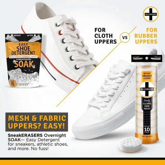 Alt view image 5 of 7 - Instant Sneaker Cleaner, Premium Shoe Cleaning Kit for Sneakers, Dual-Sided Sponges, Effective for Tennis Shoes & Women Men Sneakers, Gentle Rub Design (10 Pack)