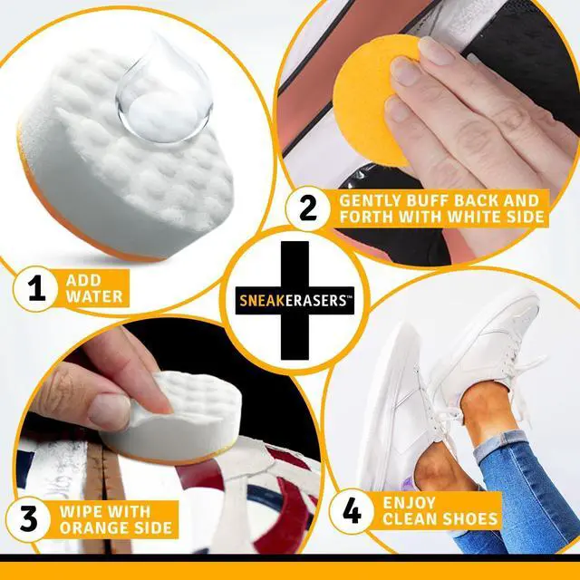 Alt view image 7 of 7 - Instant Sneaker Cleaner, Premium Shoe Cleaning Kit for Sneakers, Dual-Sided Sponges, Effective for Tennis Shoes & Women Men Sneakers, Gentle Rub Design (10 Pack)
