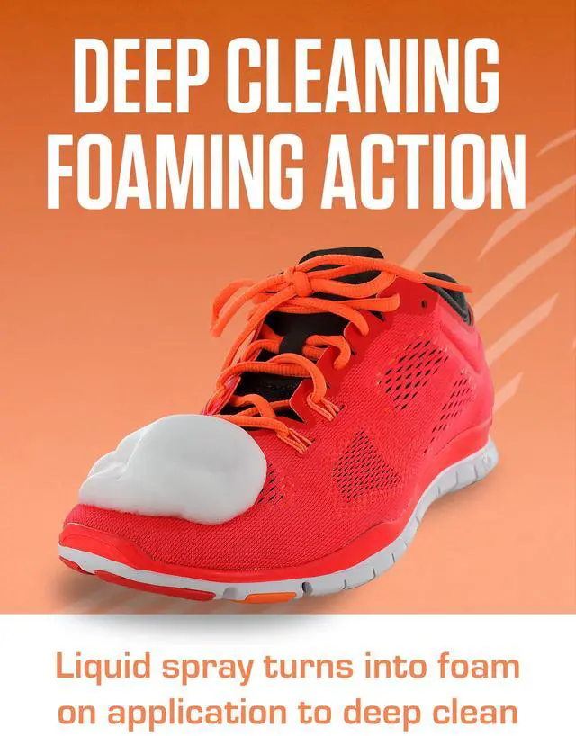 Alt view image 3 of 7 - Instant Cleaner 5 oz or 9 oz - Deep Cleaning Foaming Action Lifts Dirt & Debris from Toughest Fabrics & Materials - Scrub Top Applicator - Refreshing Scent - Athletic Shoes & Footwear