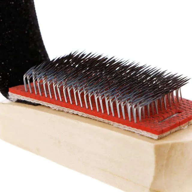 Alt view image 7 of 7 - Wood Suede Sole Wire Dance Shoes Cleaning Brush for Footwear