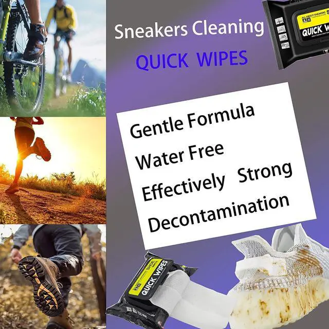 Alt view image 2 of 5 - 2 Pack 60 Pcs Shoe Sneaker Wipes Cleaner Quick Wipes Disposable Travel Portable Removes Dirt, Stains
