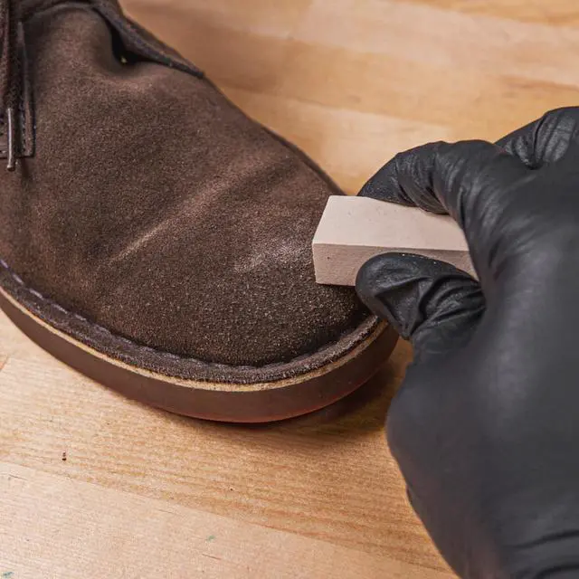 Alt view image 6 of 7 - Suede & Nubuck Cleaner Kit - 1 Cleaning Eraser Block and 1 Nylon Bristle Brush - Eliminates Stains, Removes Spots, Restores Nap - for Leather Suede Shoe, Handbags, Jackets, Boots, Furniture