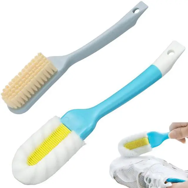 Main image of 2Pack Shoe Cleaning Brush,Sneaker Shoe Cleaner Brush, Soft Bristle Cleaning Shoes Scrubber,Long Handle Shoe Scrubbing Brush,White Sneaker Cleaner Brush,Shoe Brushes for Cleaning (Blue)