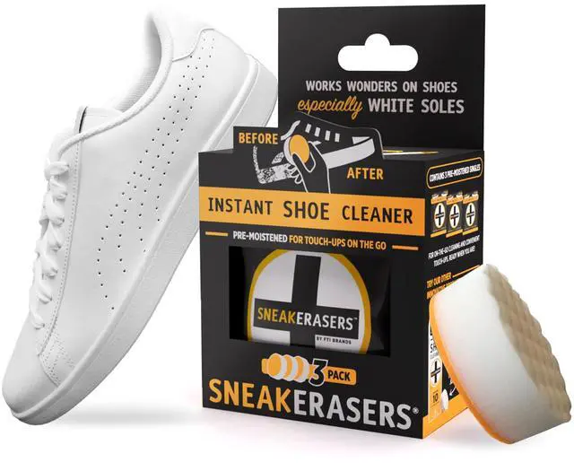 Main image of Instant Sneaker Cleaner Sponge, Effective Shoe Cleaning Kit for White Sneakers, Tennis Shoes - Pre-Moistened, Portable Shoe Cleaner, Perfect for Smooth Soles and Midsoles, 3 Pack