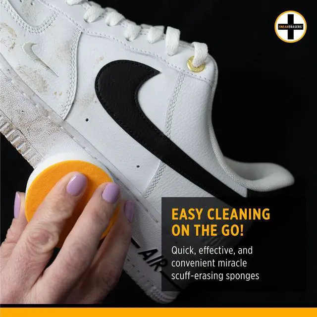 Alt view image 4 of 7 - Instant Sneaker Cleaner Sponge, Effective Shoe Cleaning Kit for White Sneakers, Tennis Shoes - Pre-Moistened, Portable Shoe Cleaner, Perfect for Smooth Soles and Midsoles, 3 Pack