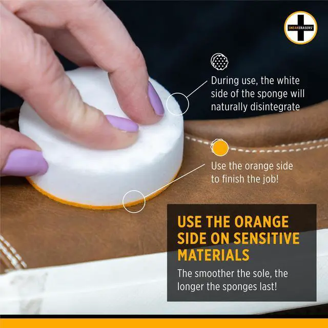 Alt view image 6 of 7 - Instant Sneaker Cleaner Sponge, Effective Shoe Cleaning Kit for White Sneakers, Tennis Shoes - Pre-Moistened, Portable Shoe Cleaner, Perfect for Smooth Soles and Midsoles, 3 Pack