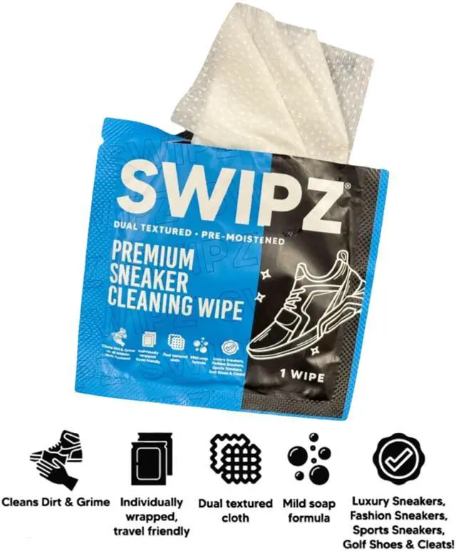 Alt view image 3 of 7 - Sneaker Cleaner Wipes Instant Shoe Cleaner for White Sneakers, Rubber Soles & Leather | Sneaker Eraser Wipes for Nike, Adidas, Air Jordan & More | 12 Travel Packs
