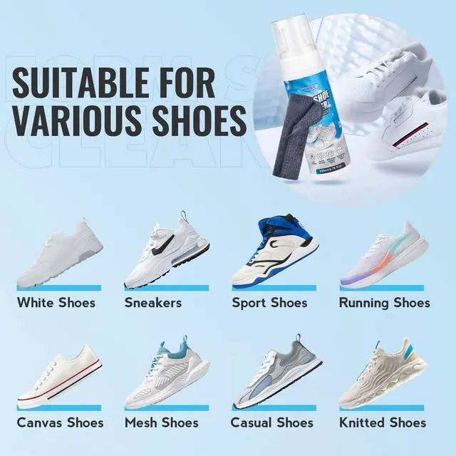 Alt view image 4 of 7 - Shoe Cleaner, Shoe Cleaning Kit-6.76 Oz Sneaker Cleaner with Brush and Towel, White Shoe Cleaner Works on Leather, Knit, Canvas, Suede, PU, Fabric, Boots