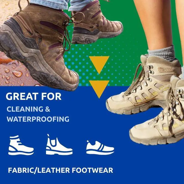 Alt view image 2 of 5 - Fabric & Leather Footwear Cleaning and Waterproofing Duo-Pack, 125ml, Spray On, Restores DWR Water Repellency, Shoe Care, Boot & Footwear Cleaner, Rain Protection, Safe for Gore-Tex
