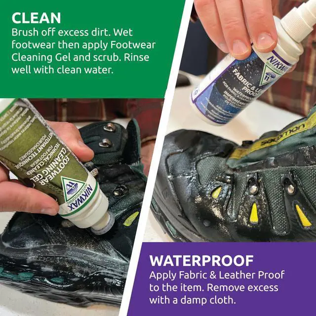 Alt view image 4 of 5 - Fabric & Leather Footwear Cleaning and Waterproofing Duo-Pack, 125ml, Spray On, Restores DWR Water Repellency, Shoe Care, Boot & Footwear Cleaner, Rain Protection, Safe for Gore-Tex