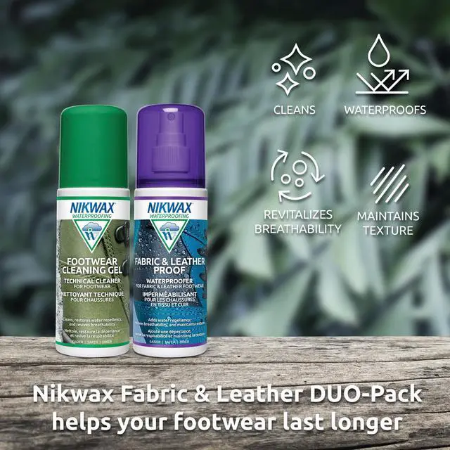 Alt view image 3 of 5 - Fabric & Leather Footwear Cleaning and Waterproofing Duo-Pack, 125ml, Spray On, Restores DWR Water Repellency, Shoe Care, Boot & Footwear Cleaner, Rain Protection, Safe for Gore-Tex