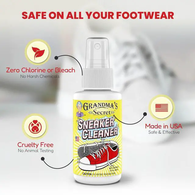 Alt view image 6 of 7 - Shoe Cleaner - Stain Remover Spray for Rubber, Canvas and Leather - Removes Dirt, Grime and Grass - Sneakers Cleaner for Outdoor Shoes, Slippers and Moccasins - 3 Ounce