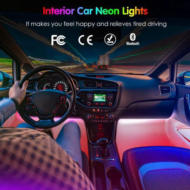 Alt view image 2 of 7 - Interior Car Lights Keepsmile Car Accessories APP Control with Remote Music Sync Color Change RGB Under Dash Lighting with Charger 12V LED Lights Running Board Lights
