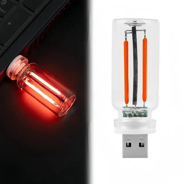 Main image of Retro Car Lamp, Touch Adjustment USB LED Car Lights,Plug in USB Automotive Night Lamps,Plug-in Ambient Light, Mini LED Bulb for Automotive,Bedroom,Hallway,Desk,No Pole dimming(Red Light)