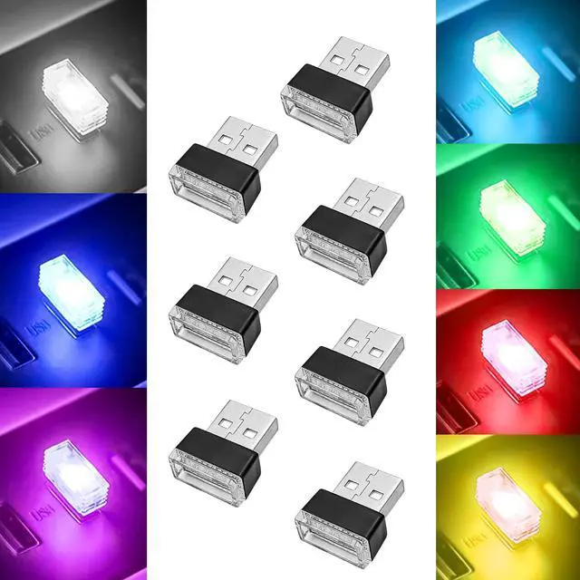Main image of 7 Pieces Car Ambient Lighting Kit USB LED Atmosphere Lamp with 7 Color Options Rechargeable Multicolor Interior Night Light for Car Truck Van SUV and Laptop Decor