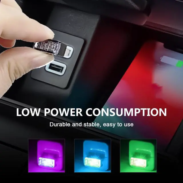 Alt view image 5 of 6 - 7 Pieces Car Ambient Lighting Kit USB LED Atmosphere Lamp with 7 Color Options Rechargeable Multicolor Interior Night Light for Car Truck Van SUV and Laptop Decor