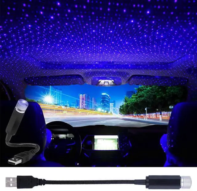 Main image of USB Star Projector Night Light, Portable Adjustable Romantic Interior Roof Lights Star Lamp Projector Decorations for Car, Ceiling, Bedroom (Violet Blue)