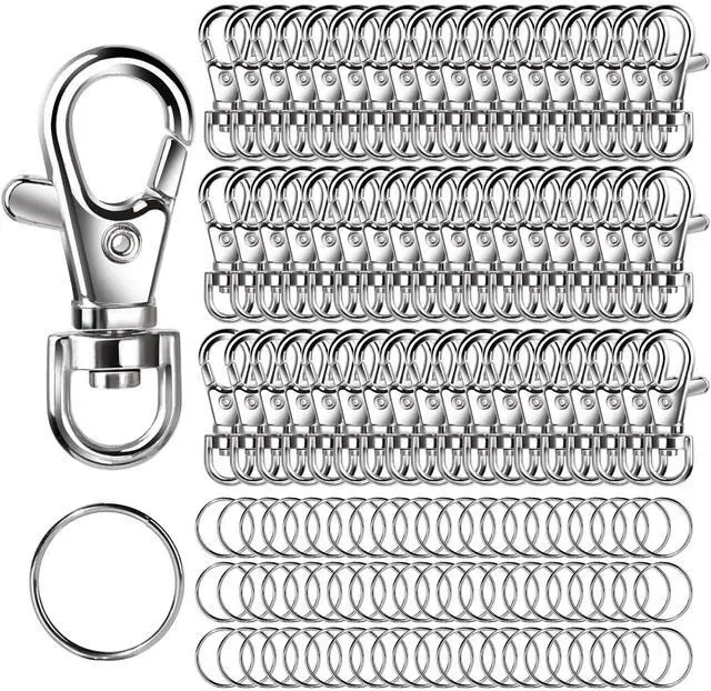 Main image of 160PCS Lobster Claw Clasps and Key Rings, Keychain Making Kit, 80PCS Keychain Clips and 80PCS Key Chain Rings, Key Chain Making Kit for Crafts, Keychains, Jewelry