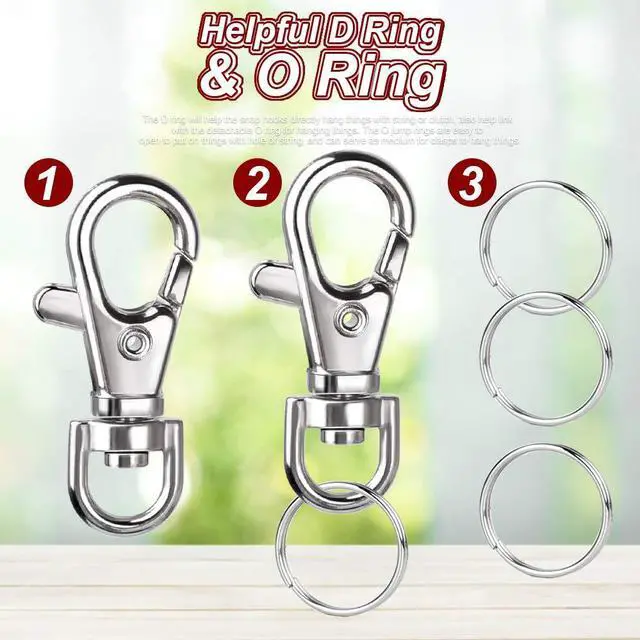Alt view image 5 of 7 - 160PCS Lobster Claw Clasps and Key Rings, Keychain Making Kit, 80PCS Keychain Clips and 80PCS Key Chain Rings, Key Chain Making Kit for Crafts, Keychains, Jewelry