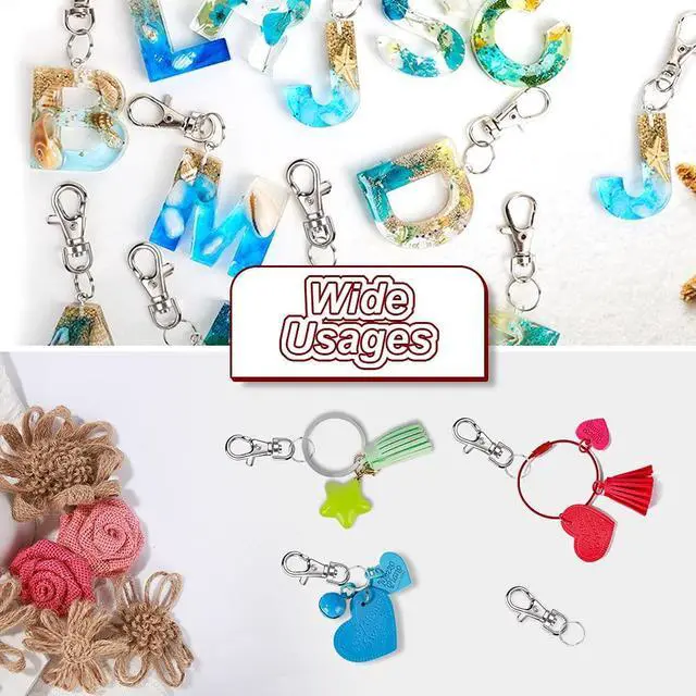 Alt view image 7 of 7 - 160PCS Lobster Claw Clasps and Key Rings, Keychain Making Kit, 80PCS Keychain Clips and 80PCS Key Chain Rings, Key Chain Making Kit for Crafts, Keychains, Jewelry