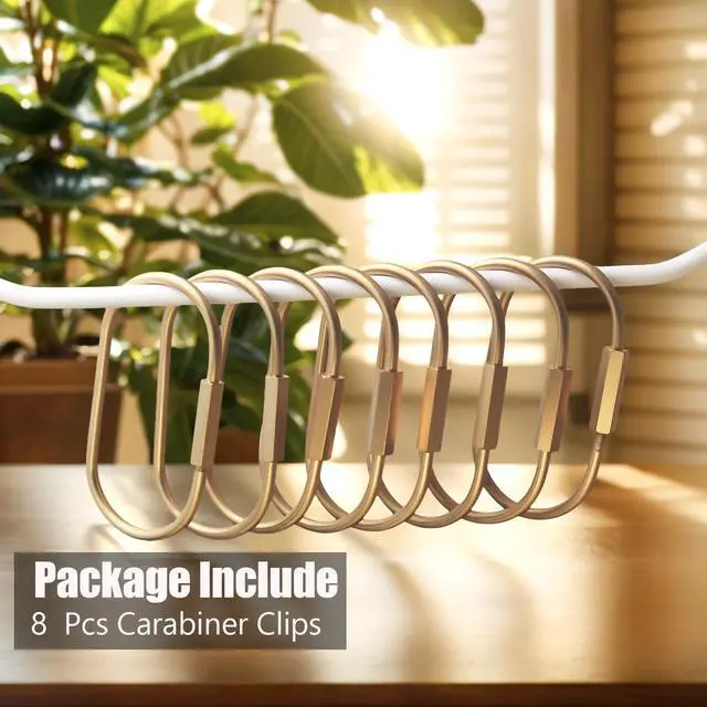 Alt view image 6 of 7 - Locking Carabiner Key Rings for Keys,Gold Carabiner Keychain Clip,Screw Lock Keychain Organizer, Purse Bag Charms,Brass