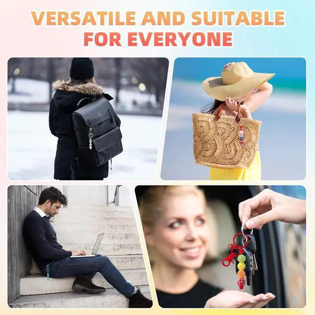 Alt view image 6 of 7 - 24 Pcs Beadable Keychains Bars bulk - 12 Colorful DIY Metal Beaded Keychain Making Kit + 12 Bags Included, Bead Keychain Supplies,Blank Key Chain, Perfect for Women, Men, Mother's Day, Birthday Gift