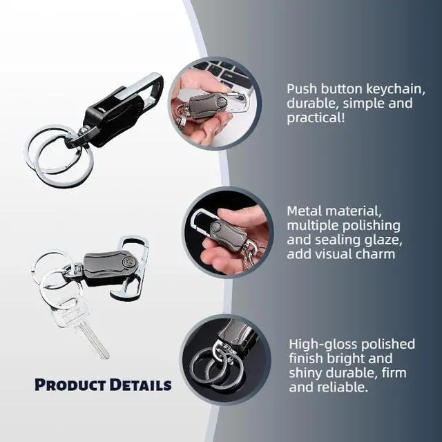 Alt view image 4 of 7 - key chain,keychain clip,Universal Key Fob Keychain Holder for Men and Women,360 Degree Rotatable,Bottle Opener,Carabiner Car Key Chains.