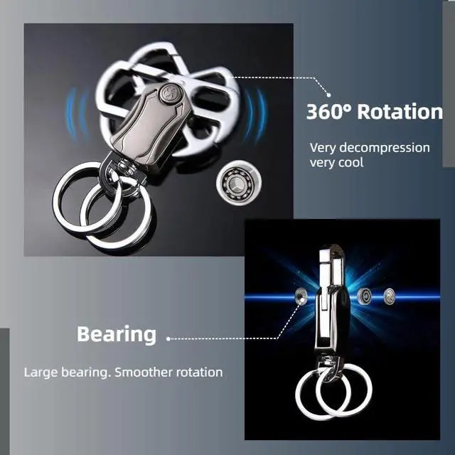 Alt view image 5 of 7 - key chain,keychain clip,Universal Key Fob Keychain Holder for Men and Women,360 Degree Rotatable,Bottle Opener,Carabiner Car Key Chains.