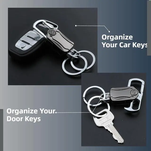 Alt view image 7 of 7 - key chain,keychain clip,Universal Key Fob Keychain Holder for Men and Women,360 Degree Rotatable,Bottle Opener,Carabiner Car Key Chains.