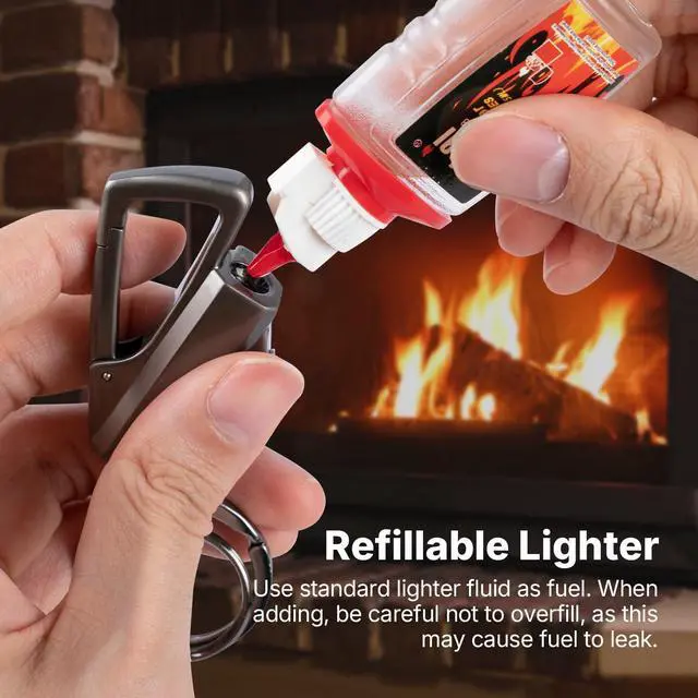 Alt view image 3 of 7 - 2 Pack Permanent Match Infinity Lighter with Multitool Keychain Bottle Opener, Reusable Waterproof Match Strike Anywhere, Forever Flint Fire Starter for Outdoor Survival, for Men